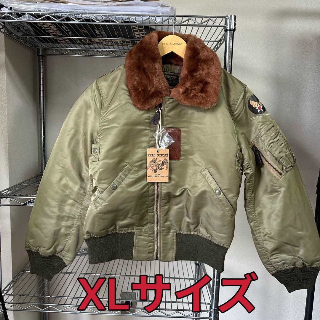 42XLサイズB-15B 初期型復刻ムートン襟高密度ナイロン ウールリブ