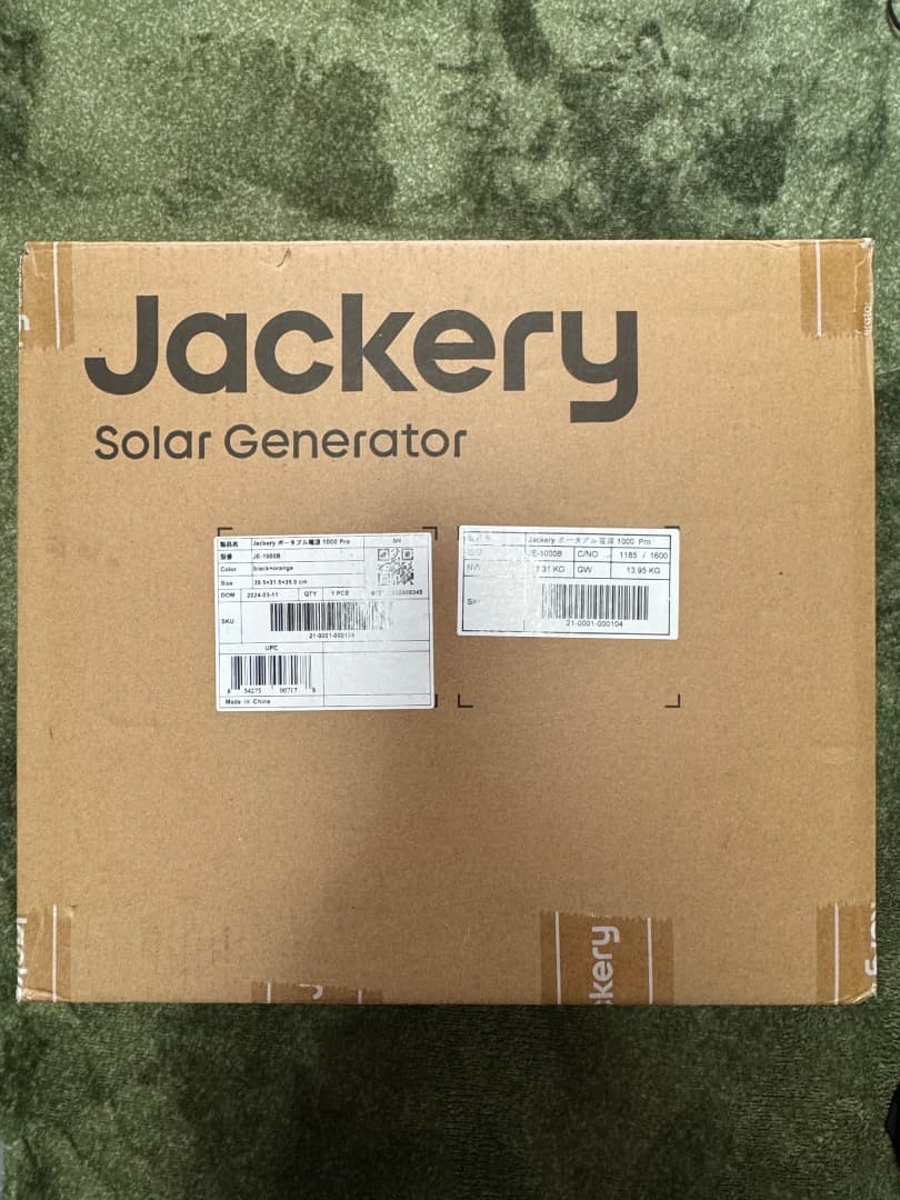 【未使用品】Jackery ポータブル電源 1000 Pro 稼動確認済み