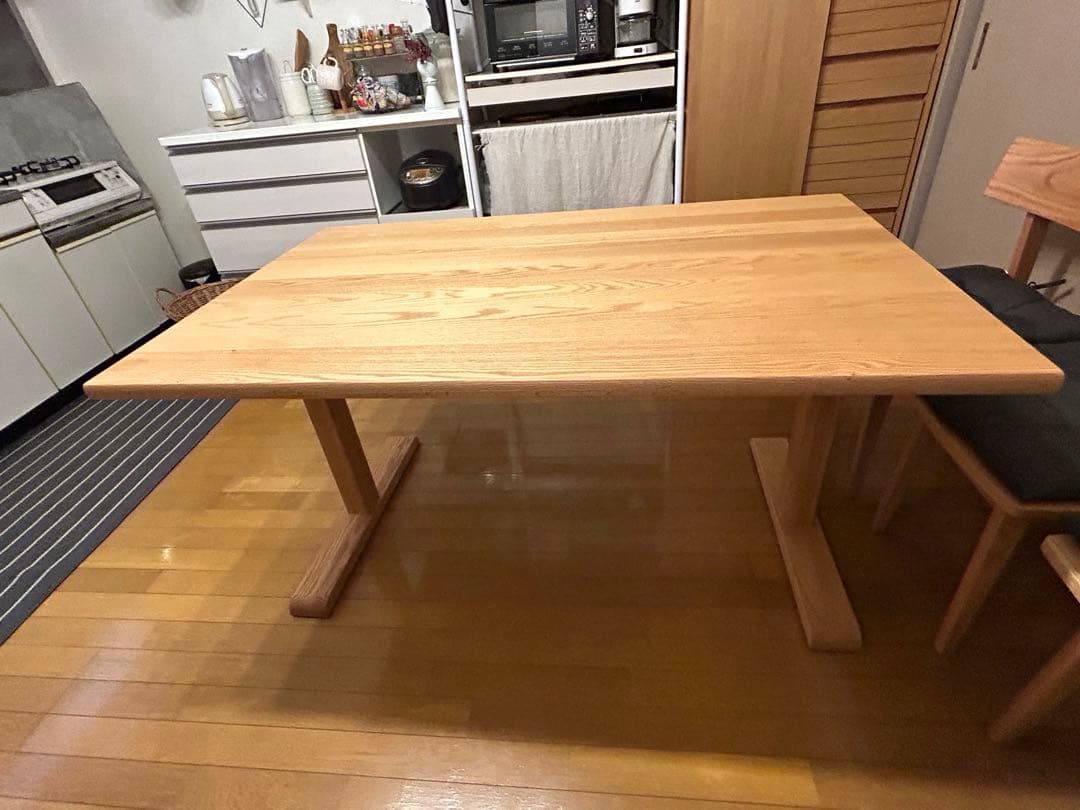 【美品】HIDA 飛騨産業 ダイニングテーブル　天然木　キツツキマーク　保証書付