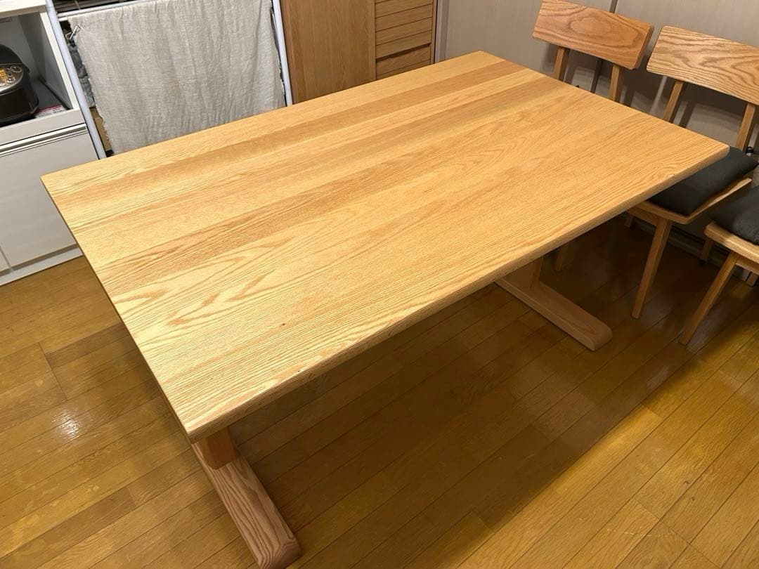 【美品】HIDA 飛騨産業 ダイニングテーブル　天然木　キツツキマーク　保証書付
