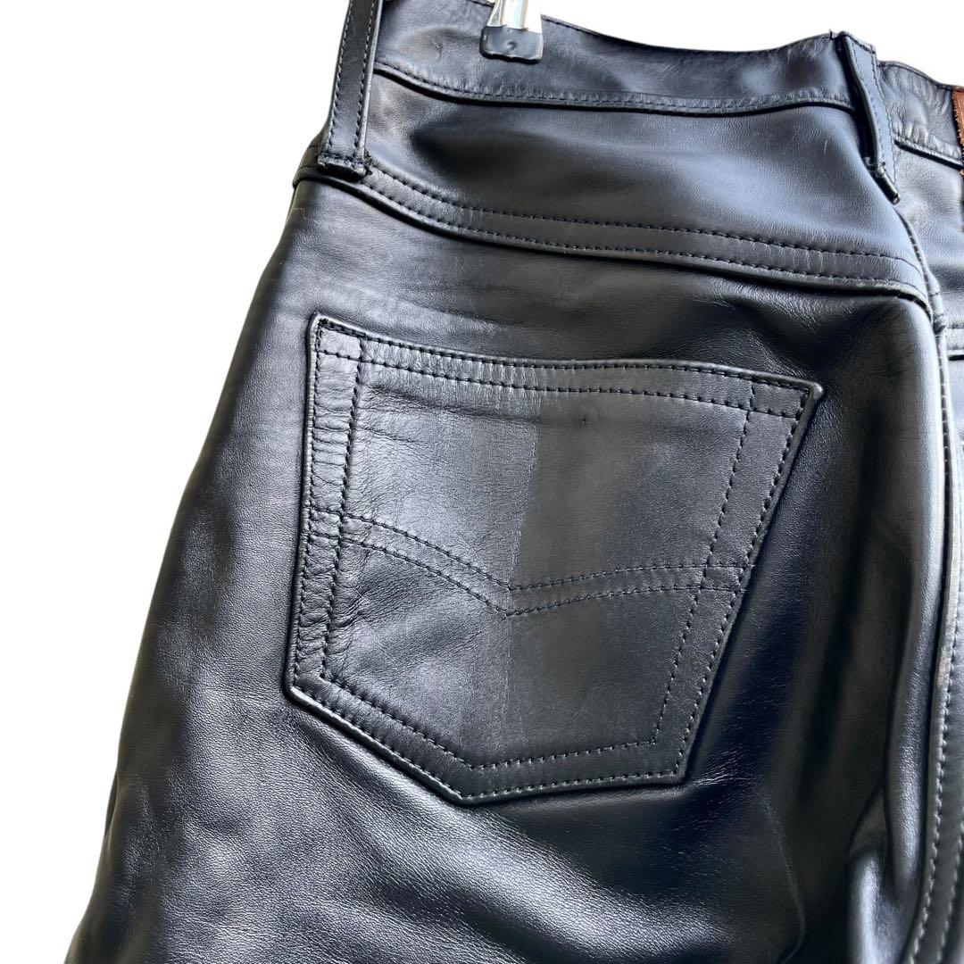 エアロレザー 肉厚 ホースハイド 馬革 レザーパンツ size 31ライダース