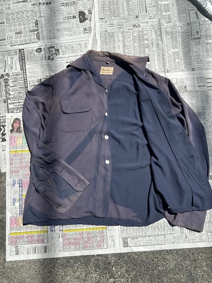 トップス 50s Sun fade rayon gabardine shirt