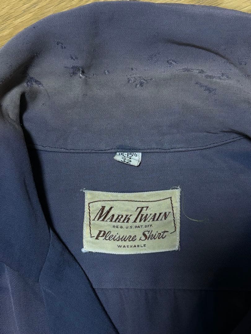 トップス 50s Sun fade rayon gabardine shirt