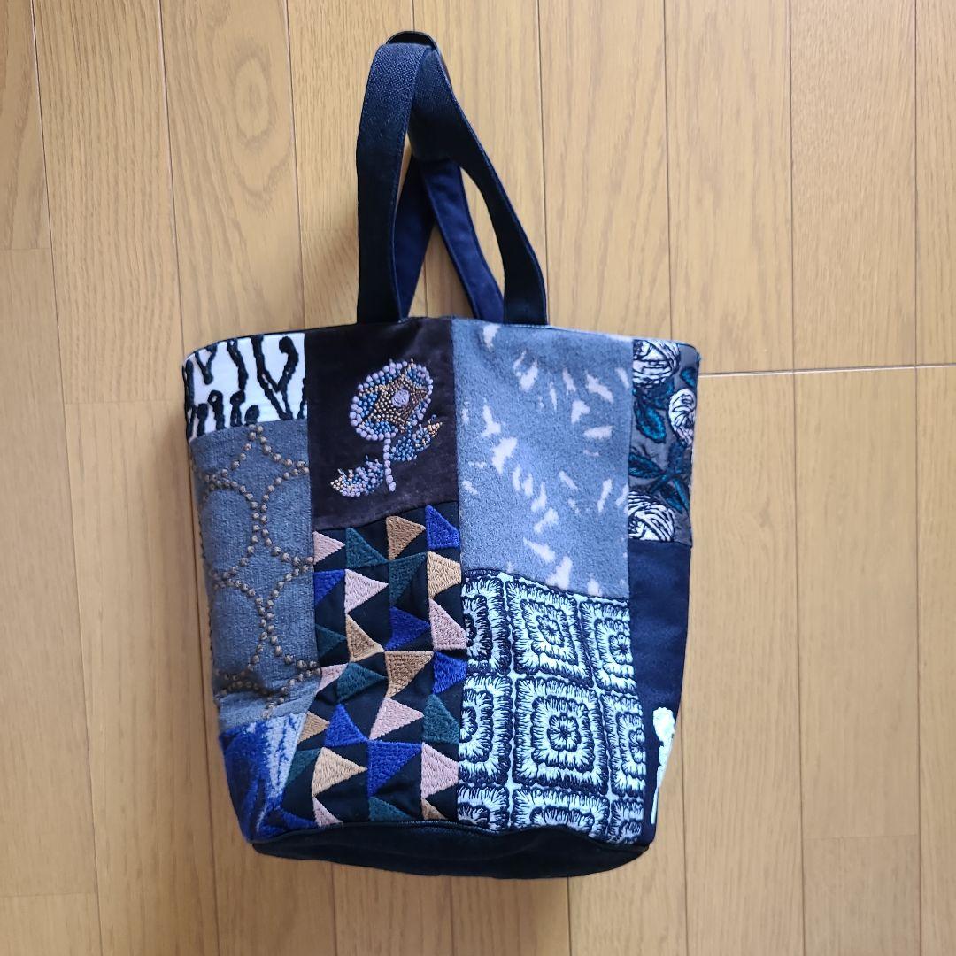 美品 ミナペルホネン bucket bag dark mix