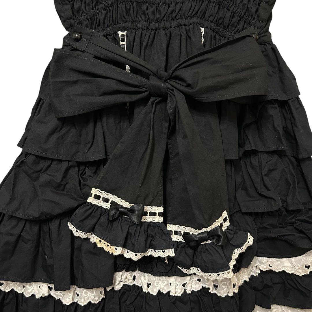 Angelic Prettyリボンフリル ミディ ワンピース ドレス ロリータ