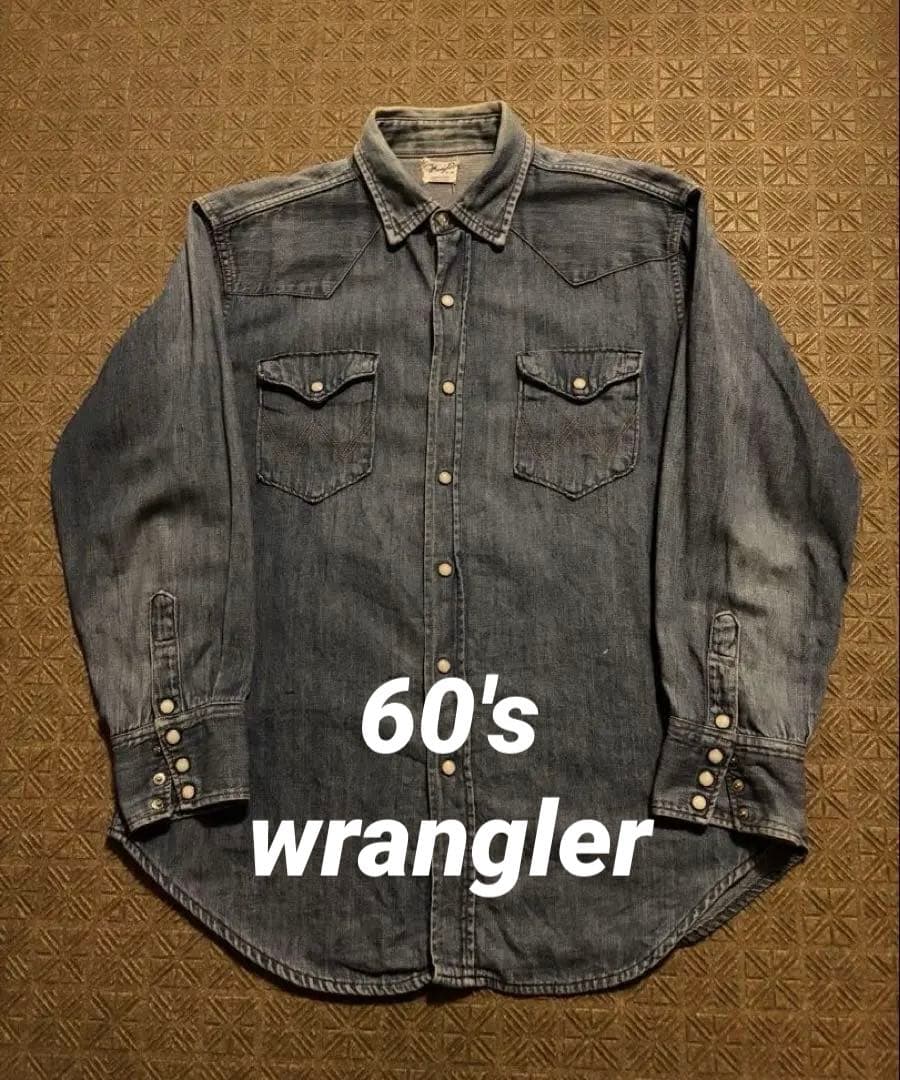 美色 60s ラングラー 縦落ち ウエスタン デニム シャツ wrangler