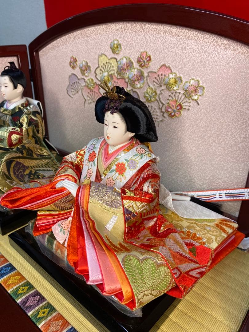 東京久月　雛人形　親王平飾り・間口約６０×奥行約３６×高さ約３０㎝