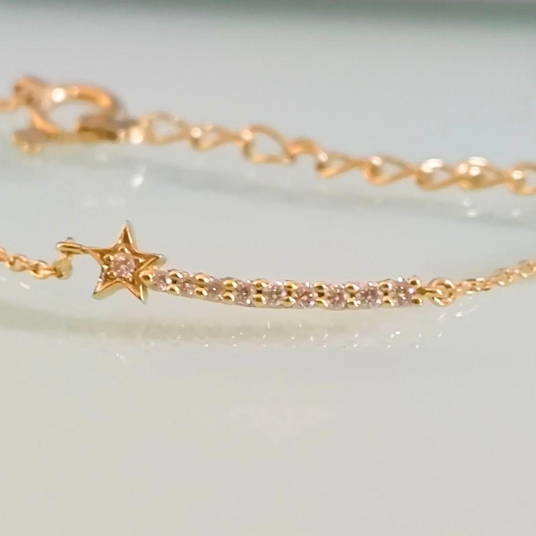 美品　スタージュエリー　K18 YG　ダイヤモンド　星　流れ星　ブレスレット