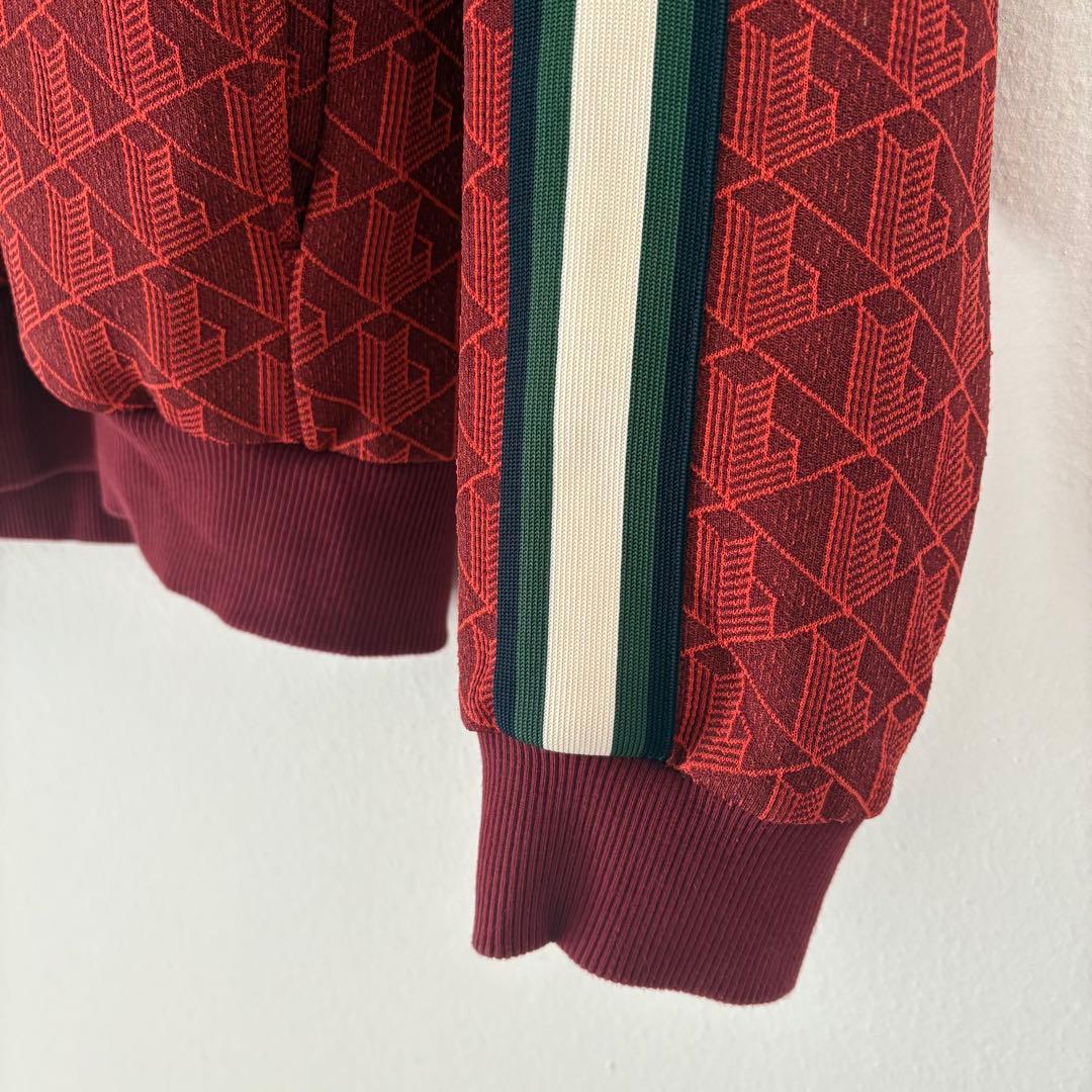 ラコステ　LACOSTE モノグラムジャカードトラックジャケット　M 赤