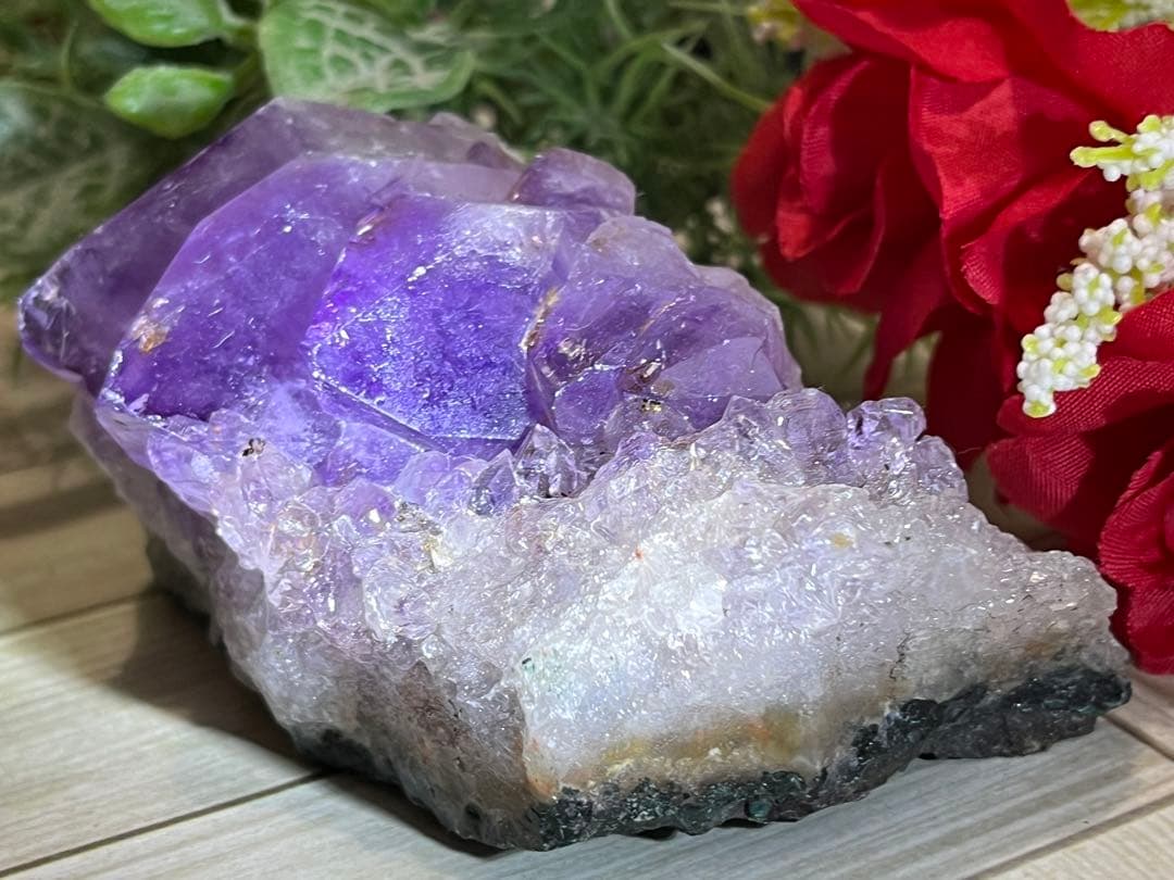 愛の守護石✨　アメジスト　クラスター　原石　ラフストーン　紫水晶