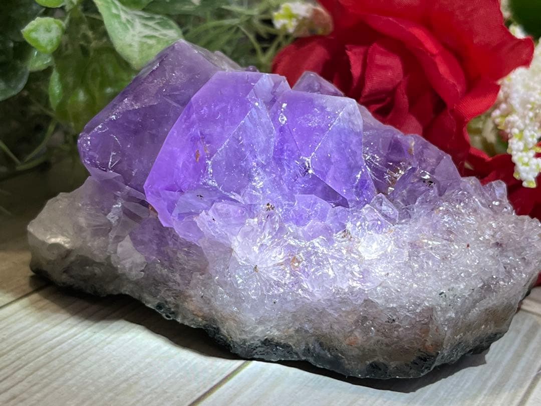 愛の守護石✨　アメジスト　クラスター　原石　ラフストーン　紫水晶