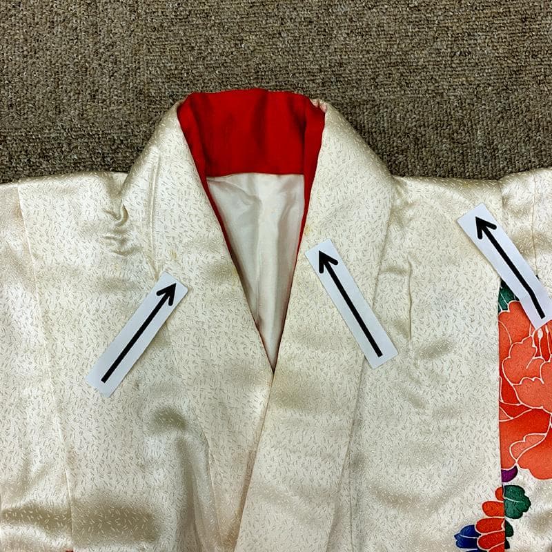 411ag67□七五三 七歳 女児 着物&袋帯&長襦袢 染め分け絞り 鈴□美品