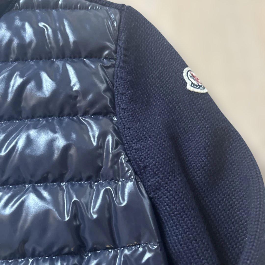 MONCLER　モンクレール　ニット切り替えダウンジャケット　ネイビーSサイズ