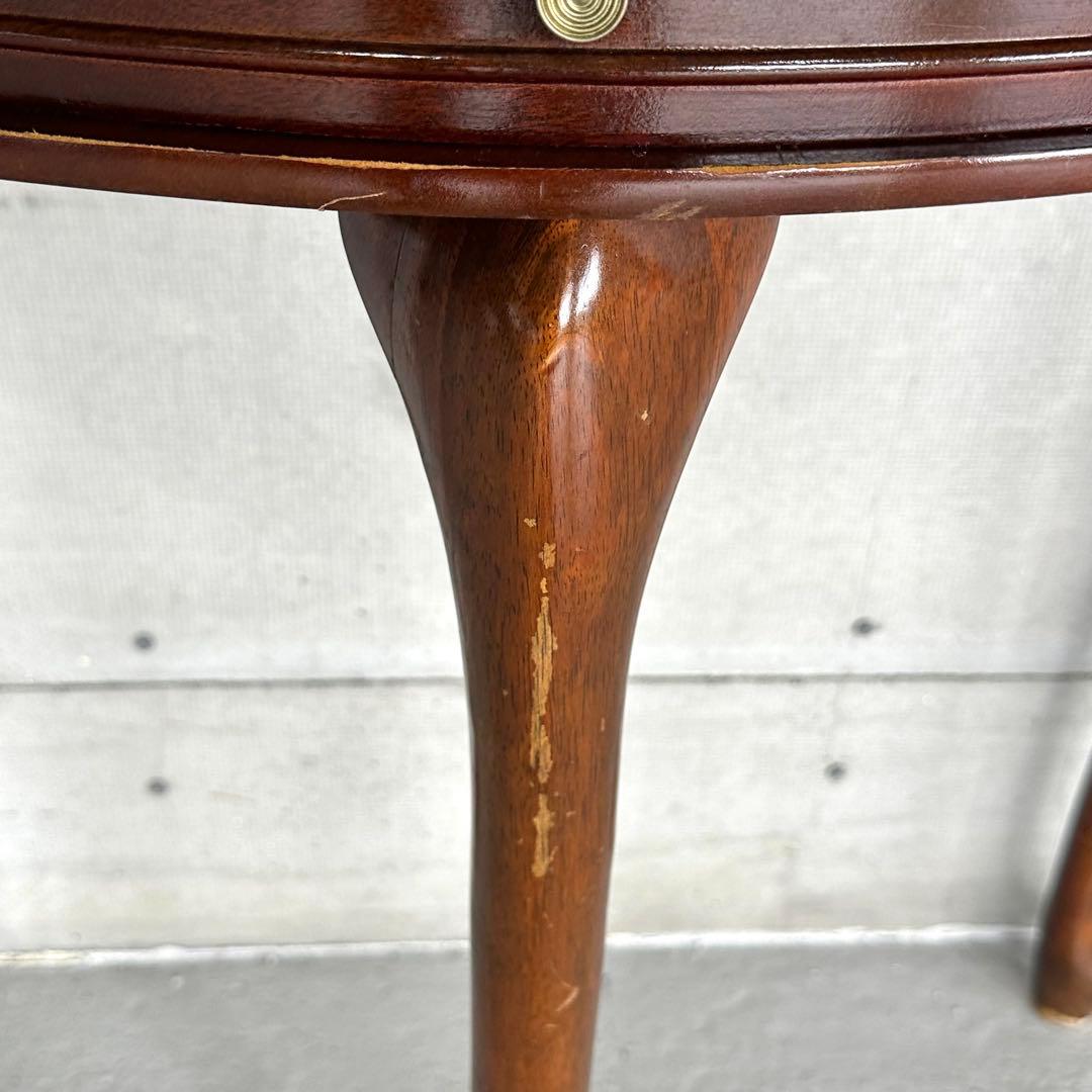 ✦90年代✦ 日本製 コンソールテーブル 猫脚 半円 引き出し付 昭和レトロ