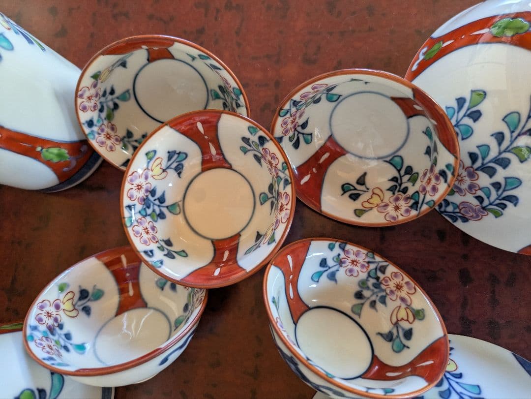 魯山　伊万里　夫婦茶碗と酒器のセット