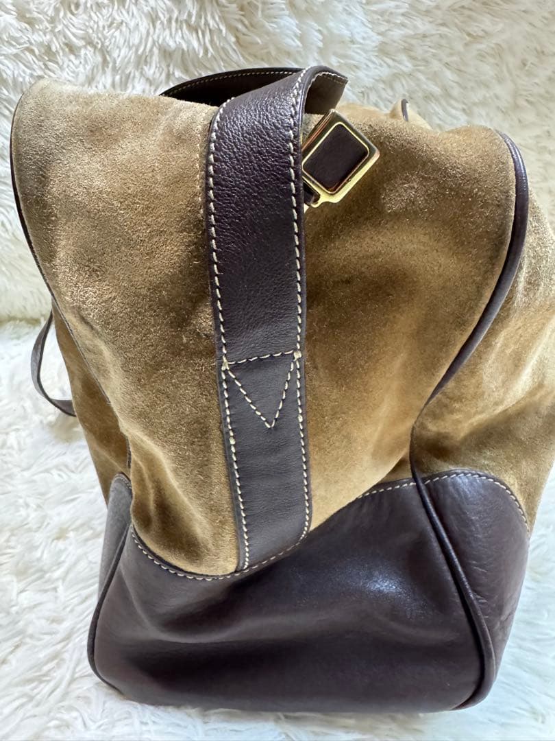 LOEWE ボストンバッグ　ショルダー　スエード　レザー　カラー(ブラウン)