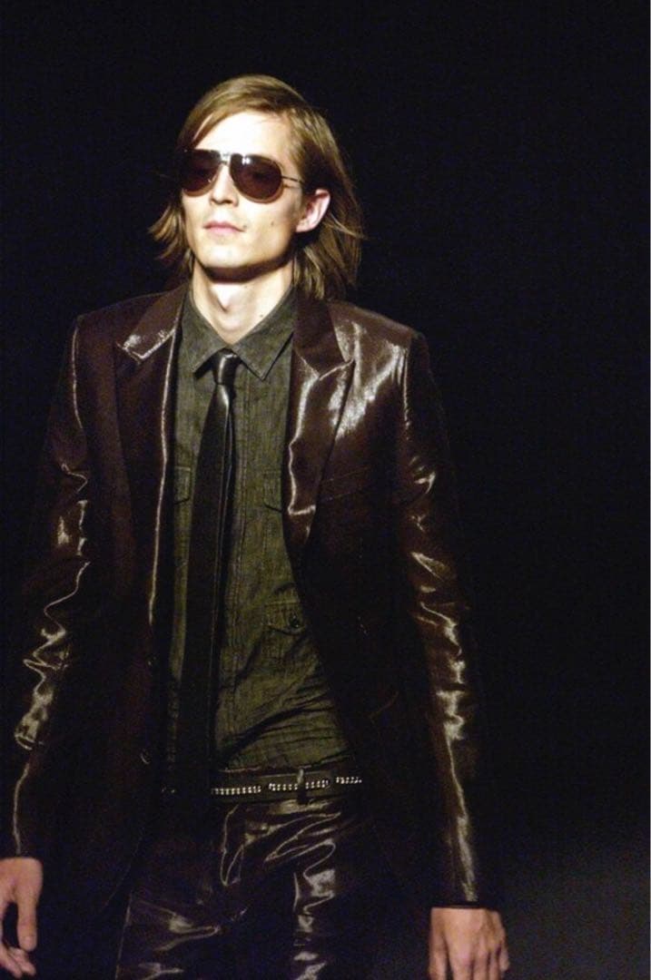 r　Dior HOMME stripエディ期　ハトメ　レザーチェーンベルト