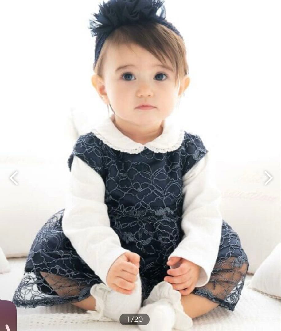 bebe ラメコードレースワンピース 80cm 90cm
