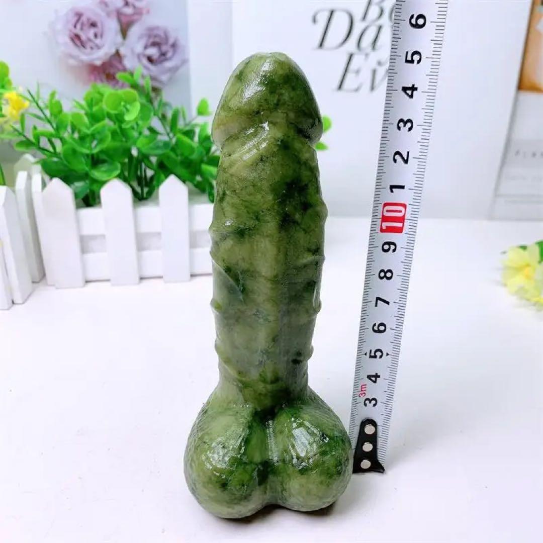 天然石 パワーストーン オフィオライト 子宝 男根 ペニス 置物 約15cm