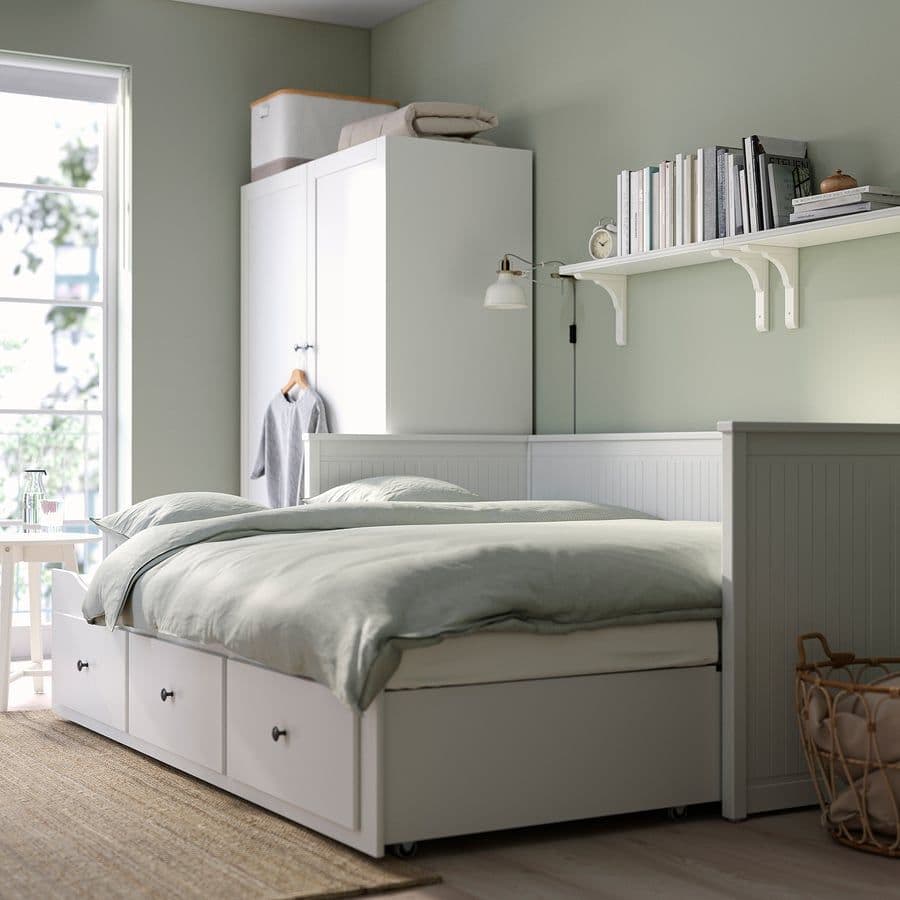 【美品】IKEA HEMNES ベッドフレーム シングル　ダブル引き出し付き