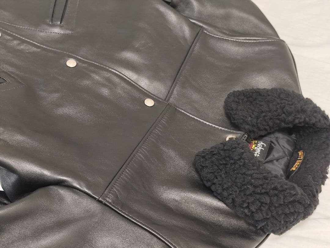 SCHOTT 219US ランチジャケット 38 レザー ボア付 美品