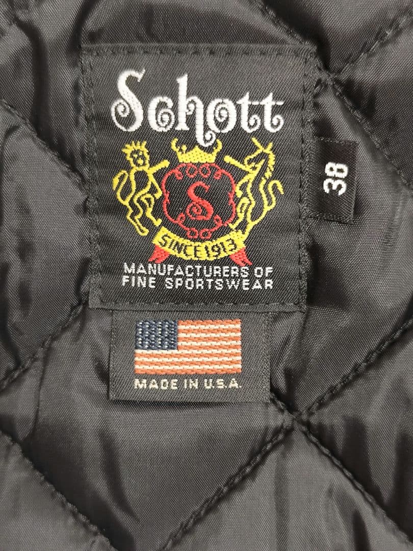 SCHOTT 219US ランチジャケット 38 レザー ボア付 美品
