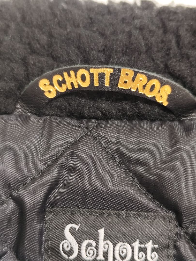 SCHOTT 219US ランチジャケット 38 レザー ボア付 美品