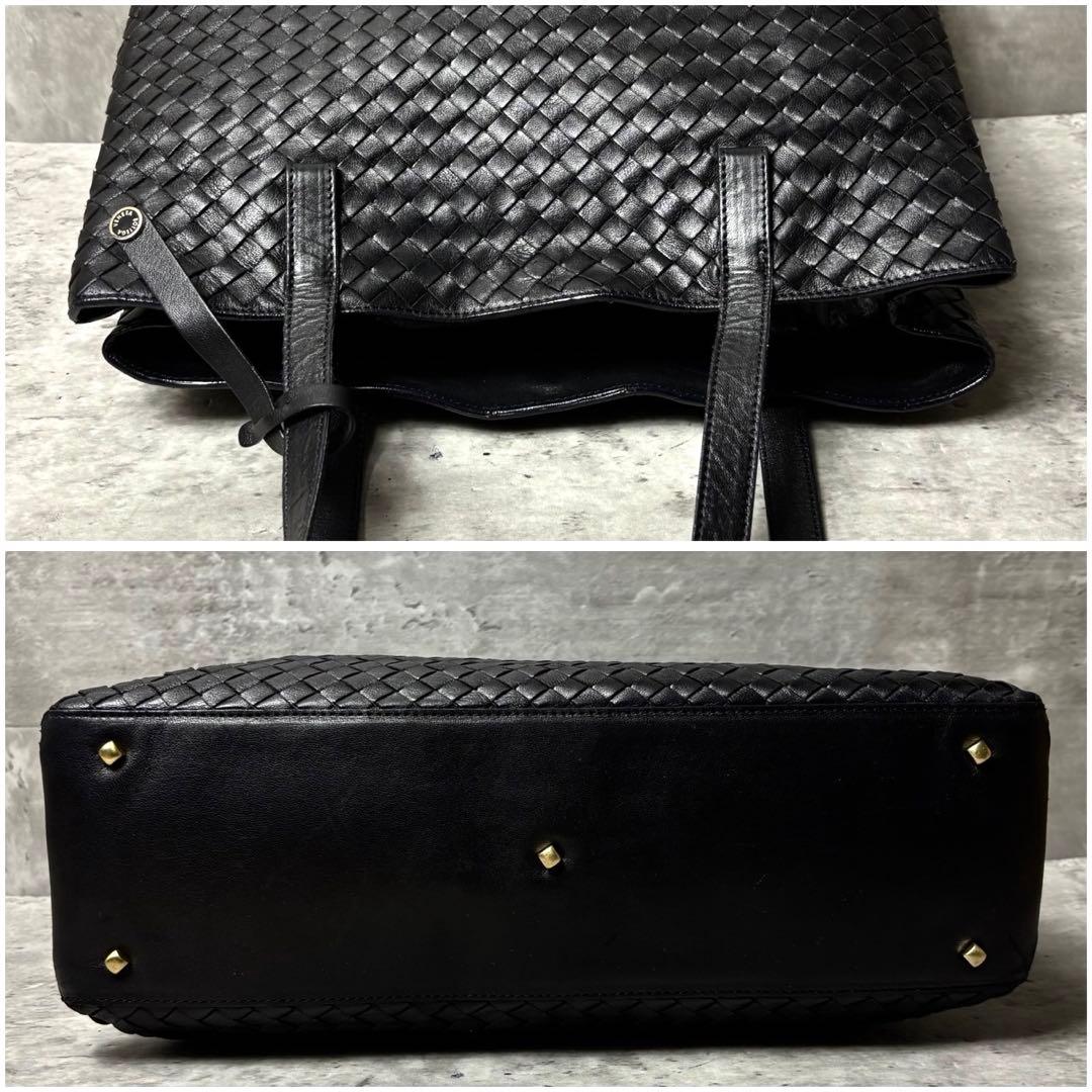 美品✨ BOTTEGA VENETA トートバッグ イントレチャート 黒