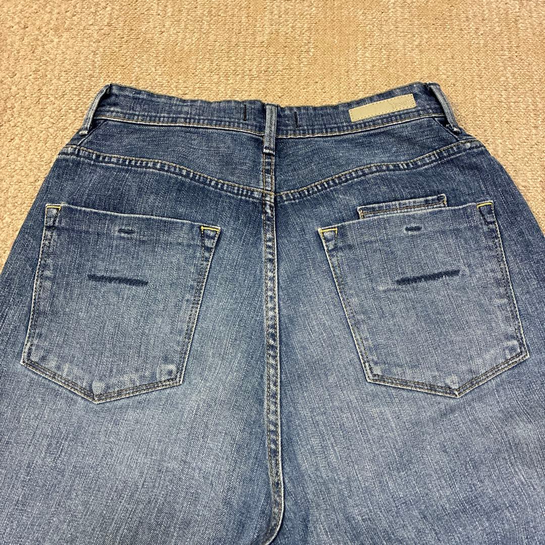 【美品】YANUK ヤヌークJOANルーズストレート 25 FVB 股下65