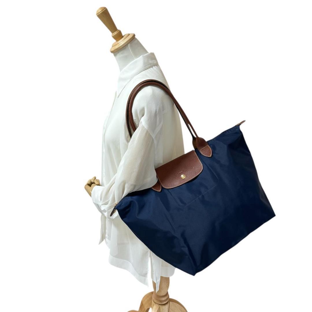 バッグ Longchamp Le Pliage Shoulder Tote L Navy