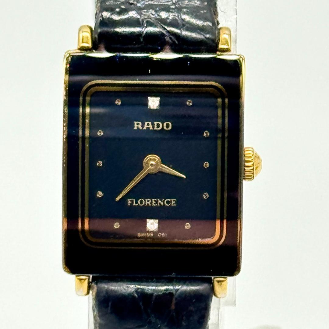 稼働品 RADO ラドー FLORENCE フローレンス 腕時計 黒文字盤 ２針