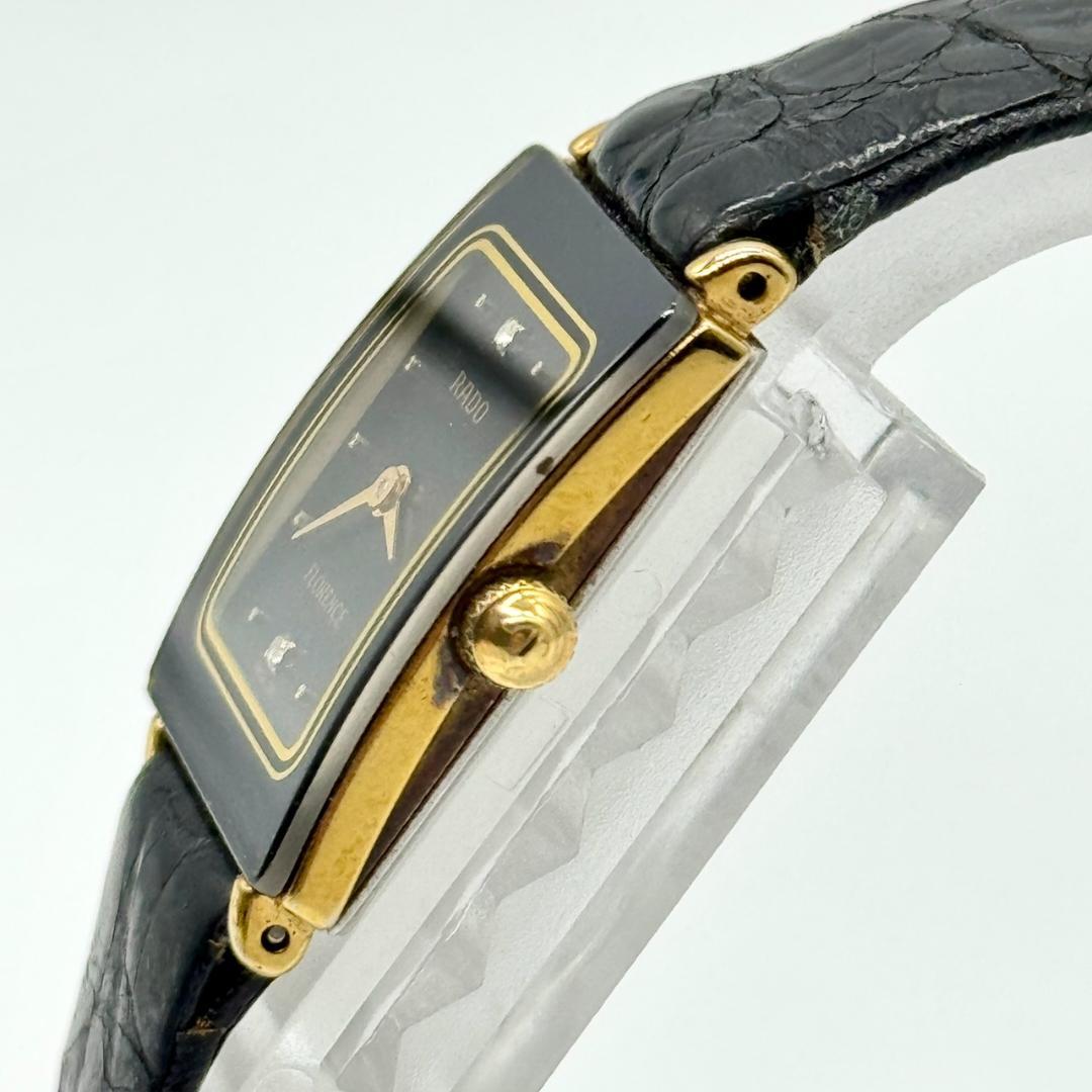 稼働品 RADO ラドー FLORENCE フローレンス 腕時計 黒文字盤 ２針