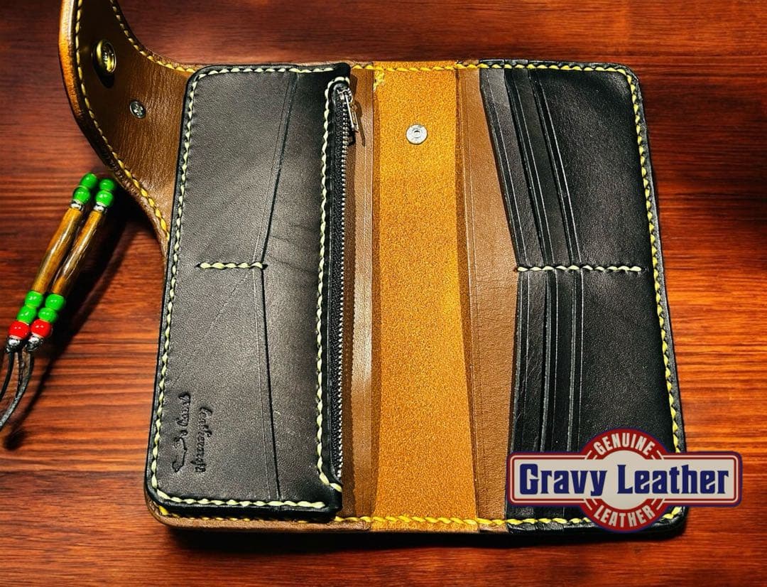Gravy Leather 最高級 ブラックパイソン 本革 長財布 サドルレザー