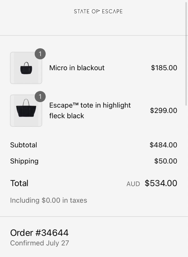 ☆美品☆State of Escapeトートバック　ブラック