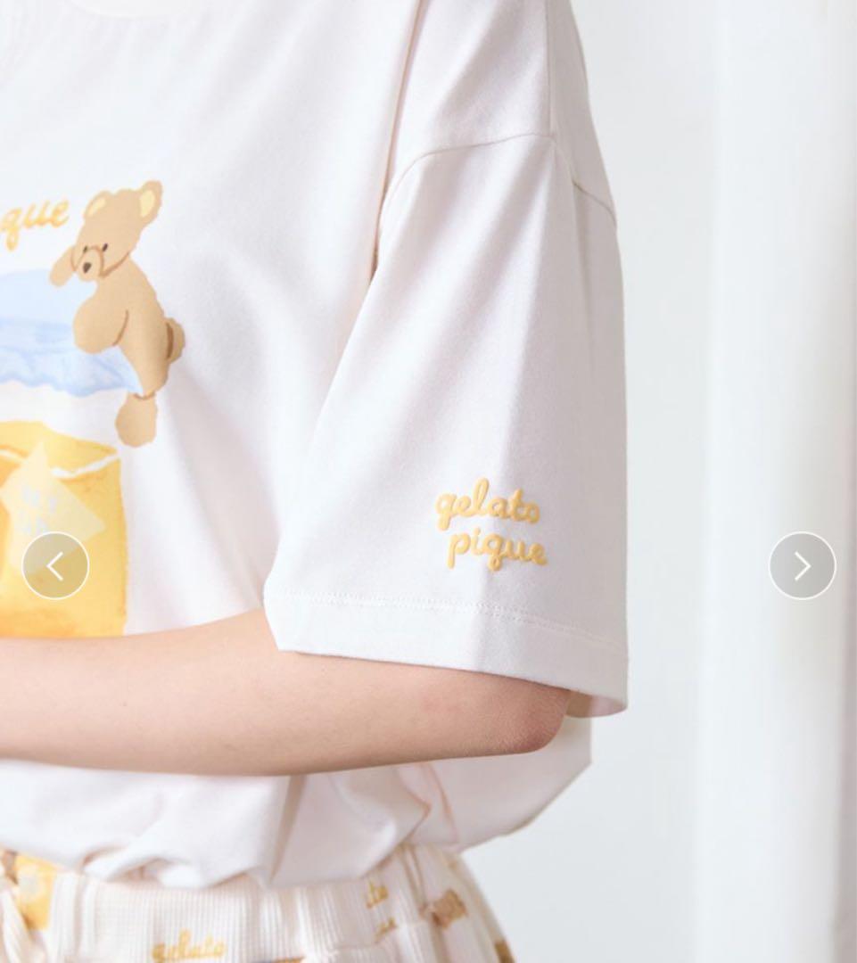 ジェラートピケ はちみつベア柄Tシャツ&ロングパンツ