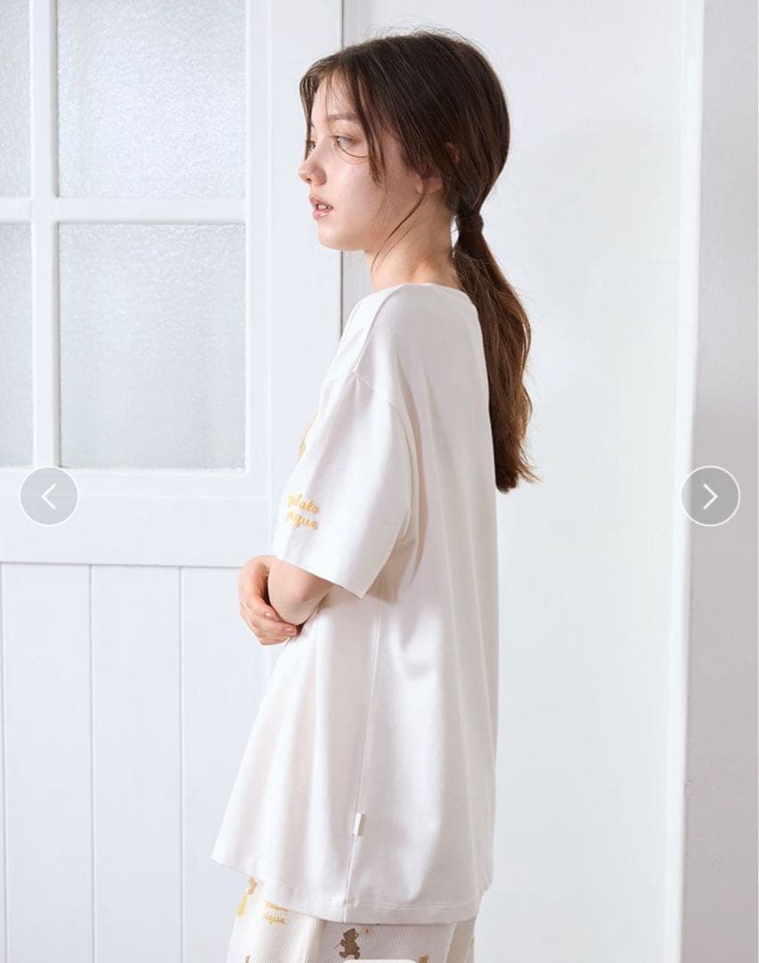 ジェラートピケ はちみつベア柄Tシャツ&ロングパンツ