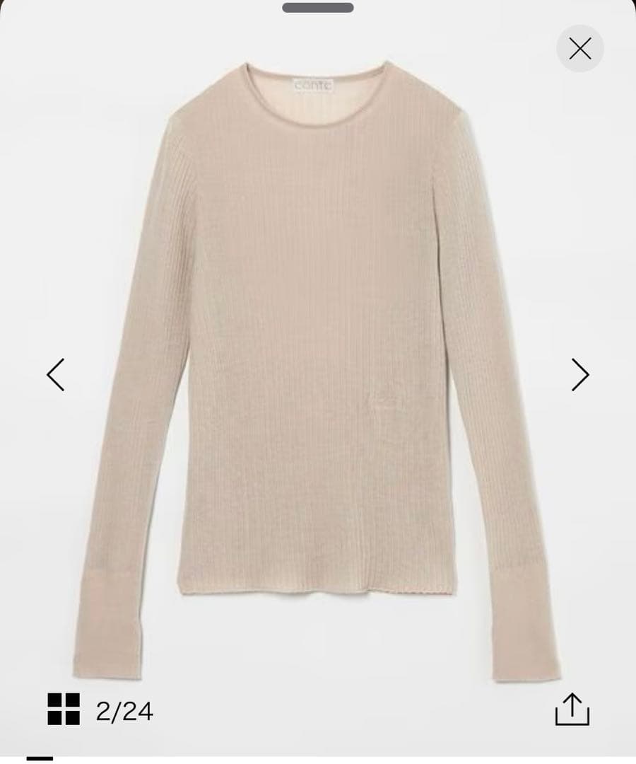 ＜conte＞シアー リブ クルーネックニット
