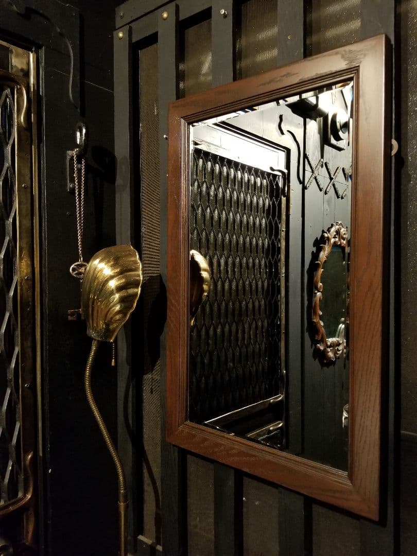 ブリティッシュ　ヴィンテージ　オーク　無垢材　フレーム　ウォール　ミラー