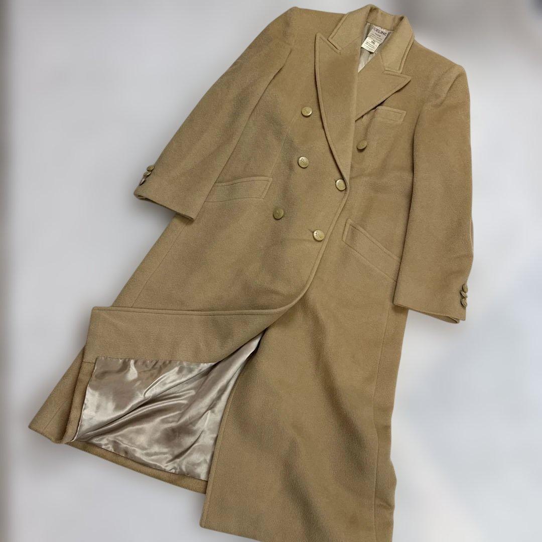 セリーヌCELINE 大きいサイズ　カシミヤ50%ウールコート　3Lサイズ