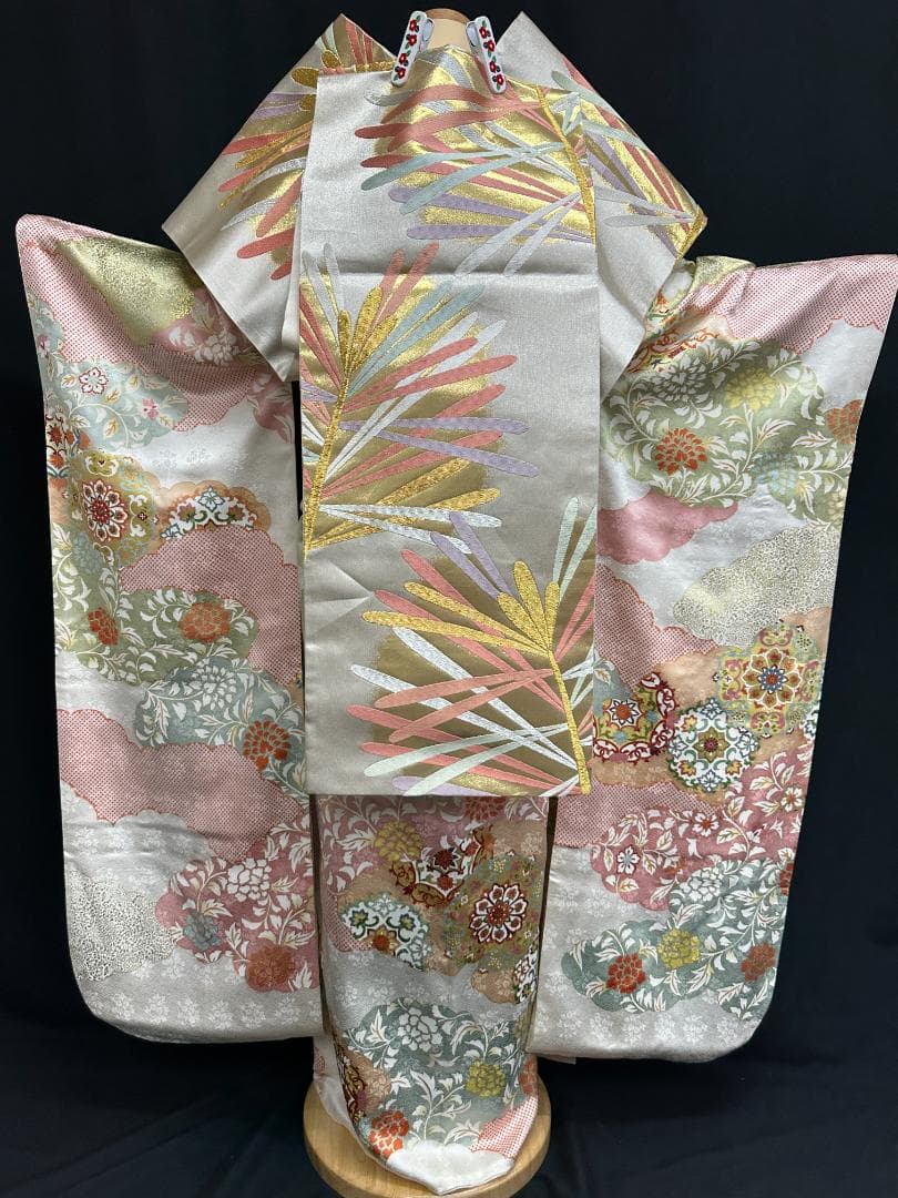 商談中 逸品 白地 染め分け華文 振袖 梅垣織物 フルセット 小田急誂え