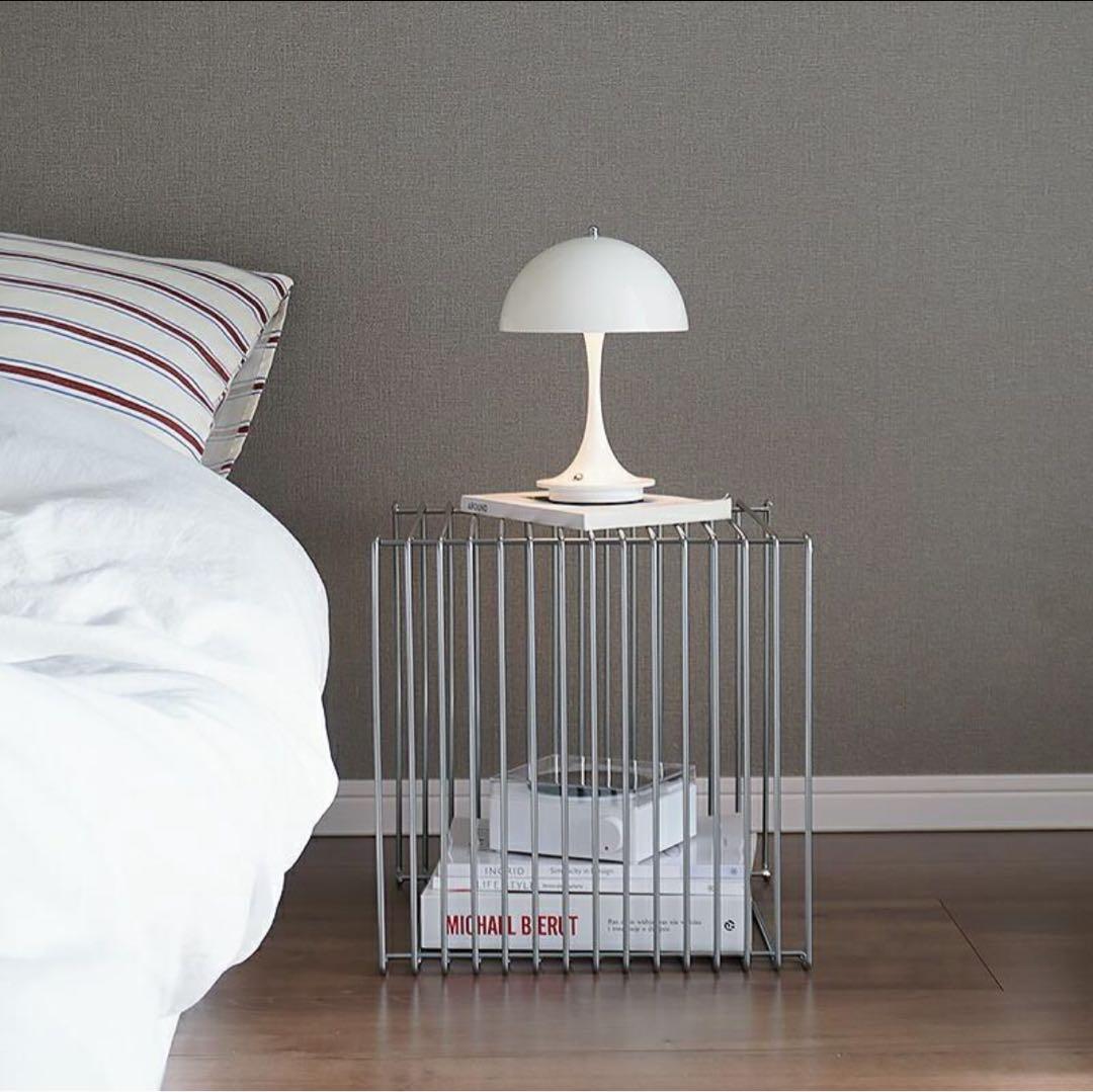 ワイヤー シェルフ 収納 ラック サイドテーブル ディスプレイ シルバー 金属