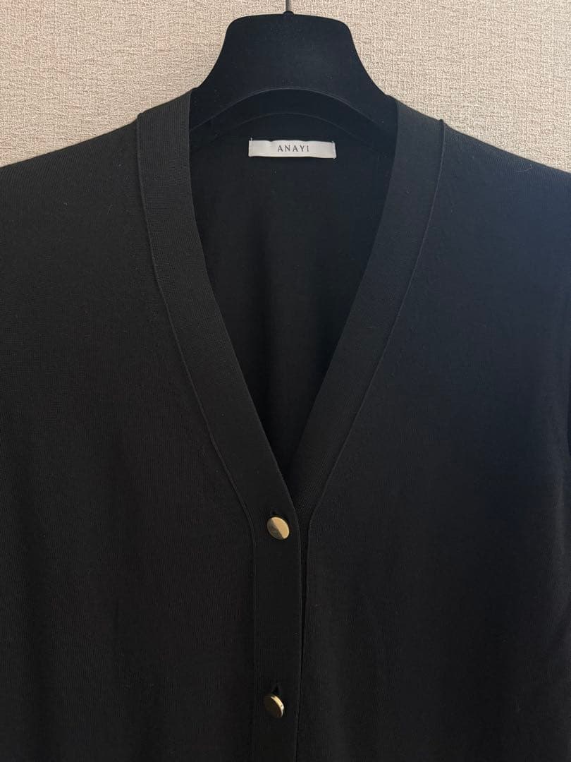 アナイ　エキストラメリノＶネック カーディガン　ロングカーディガン