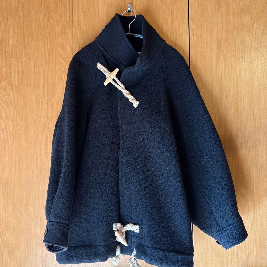 HYKE ハイクDOUBLE FACE DUFFLE JACKET ネイビー1