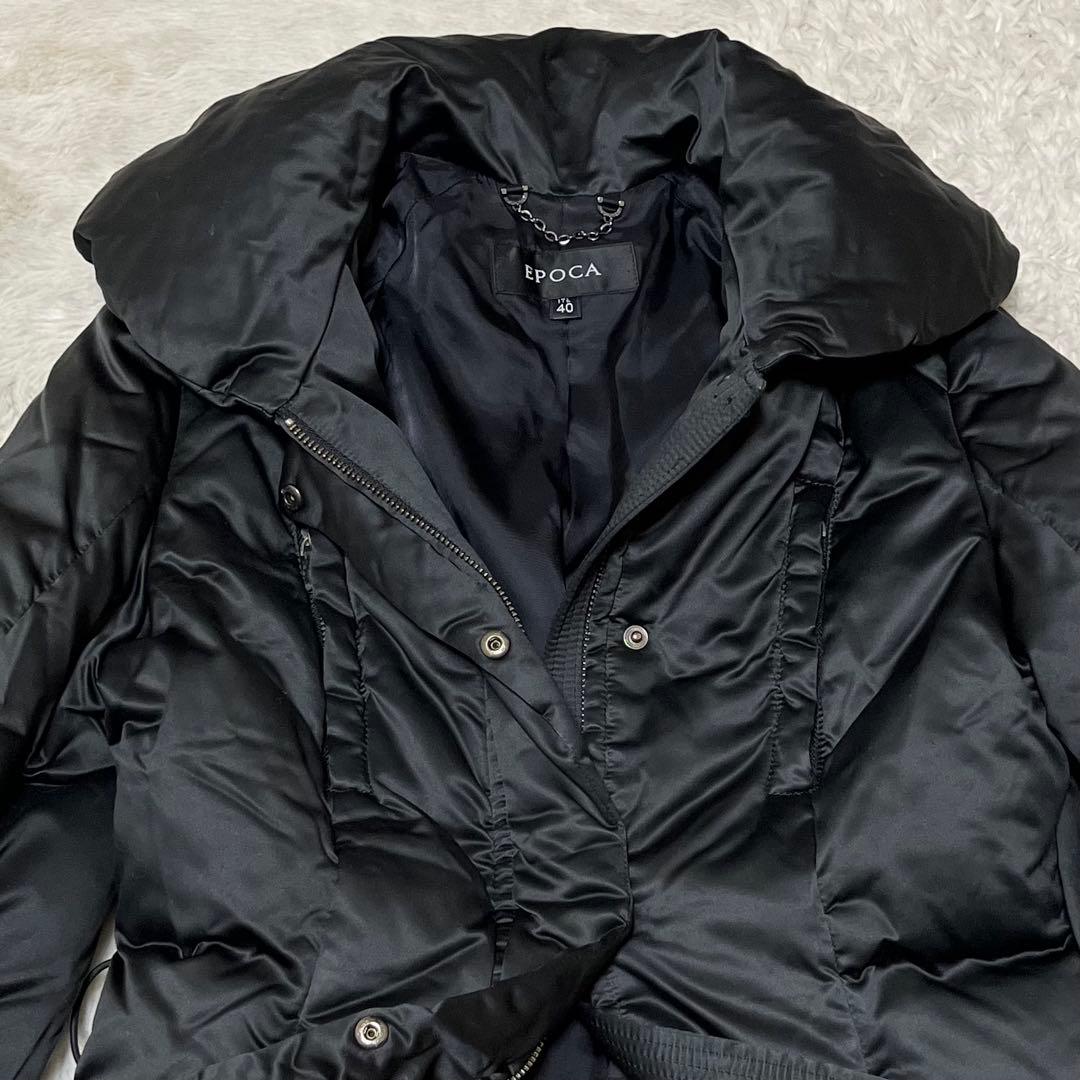 EPOCA エポカ　ダウンジャケット　ダウンコート　ジップ　黒　ビッグカラー　L
