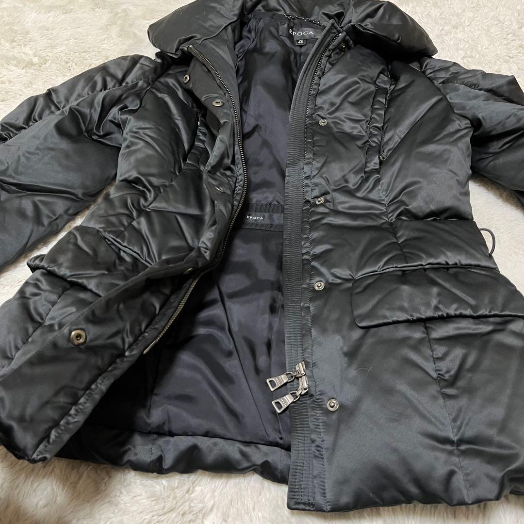 EPOCA エポカ　ダウンジャケット　ダウンコート　ジップ　黒　ビッグカラー　L