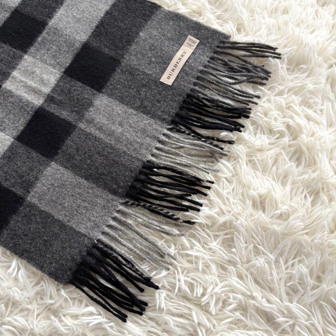 美品✨BURBERRY バーバリー カシミヤ100％ 大判マフラー 200x36
