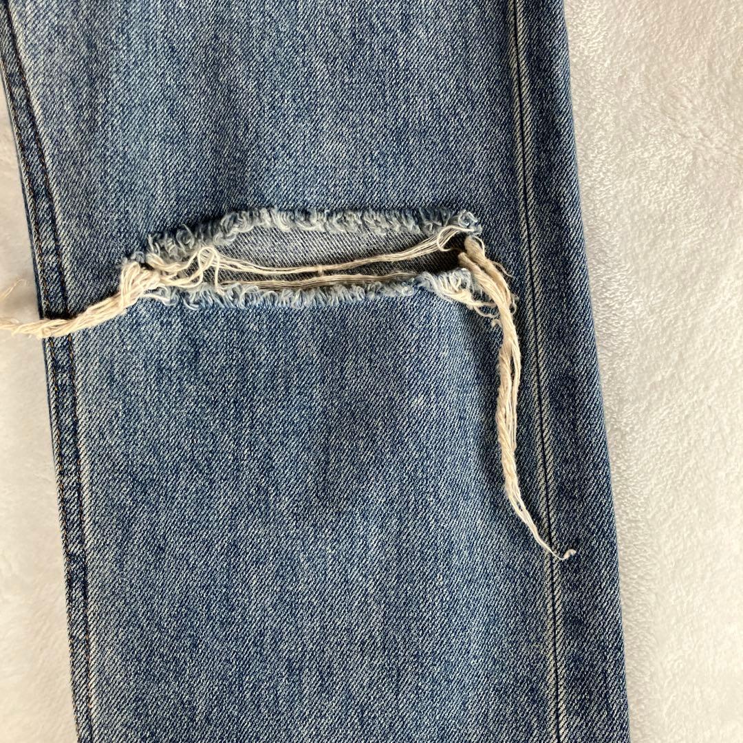Cygne 24年モデル　Chantal ジップフライ クラッシュ加工ジーンズ
