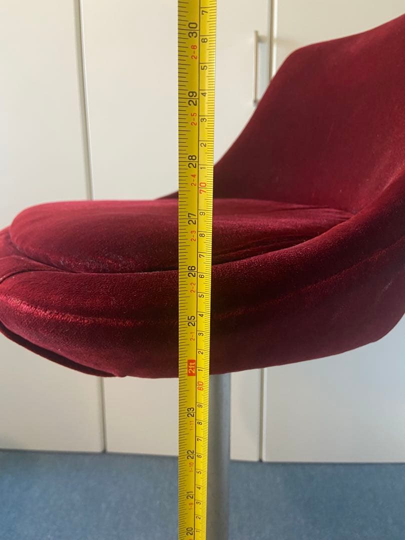 喫茶店　バー　チェア　ワインレッド ベルベット　レトロ　ミッドセンチュリー