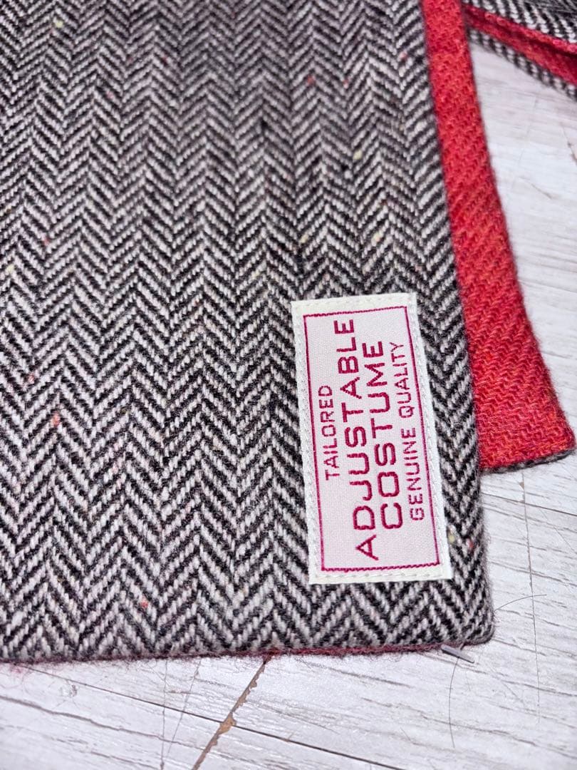 ADJUSTABLE COSTUME ヘリンボーンマフラーリバーシブル美品