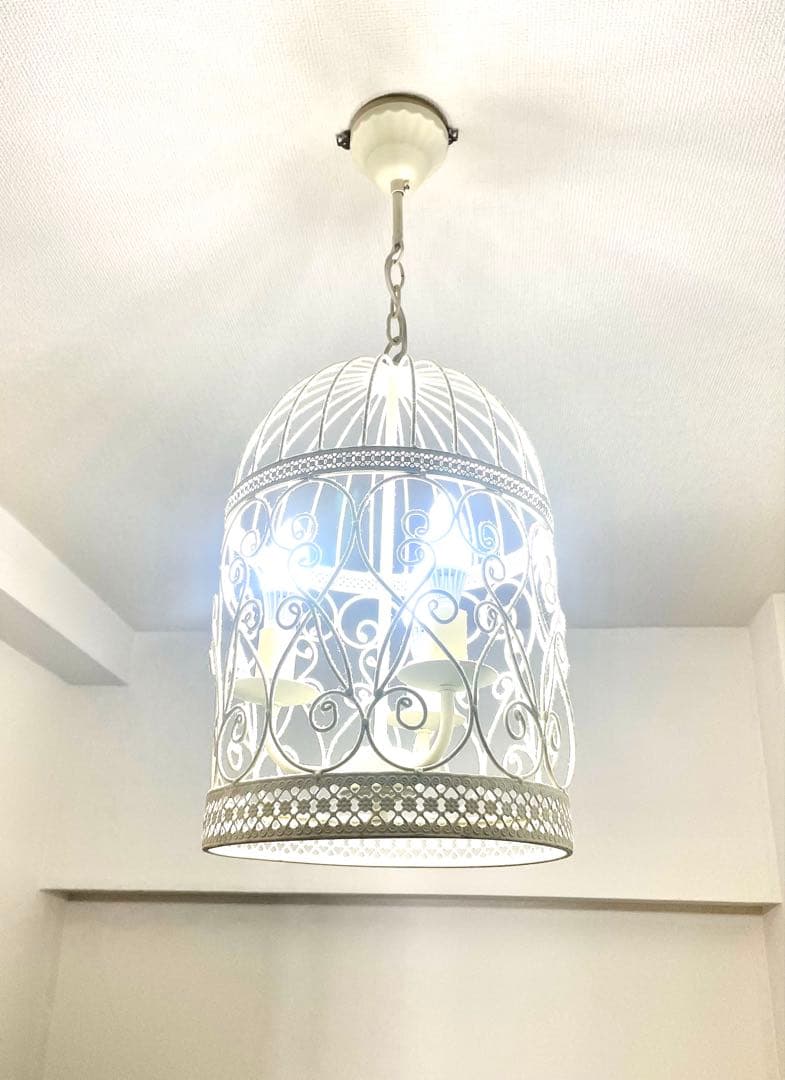 【電球付】シャンデリア 鳥籠ペンダントライト 3灯